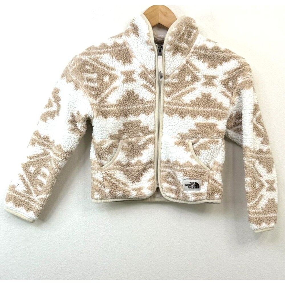 The North Face Polar Fleece Aztec Tribal Boho Zip Up Jacket Girl's Size 6 Small